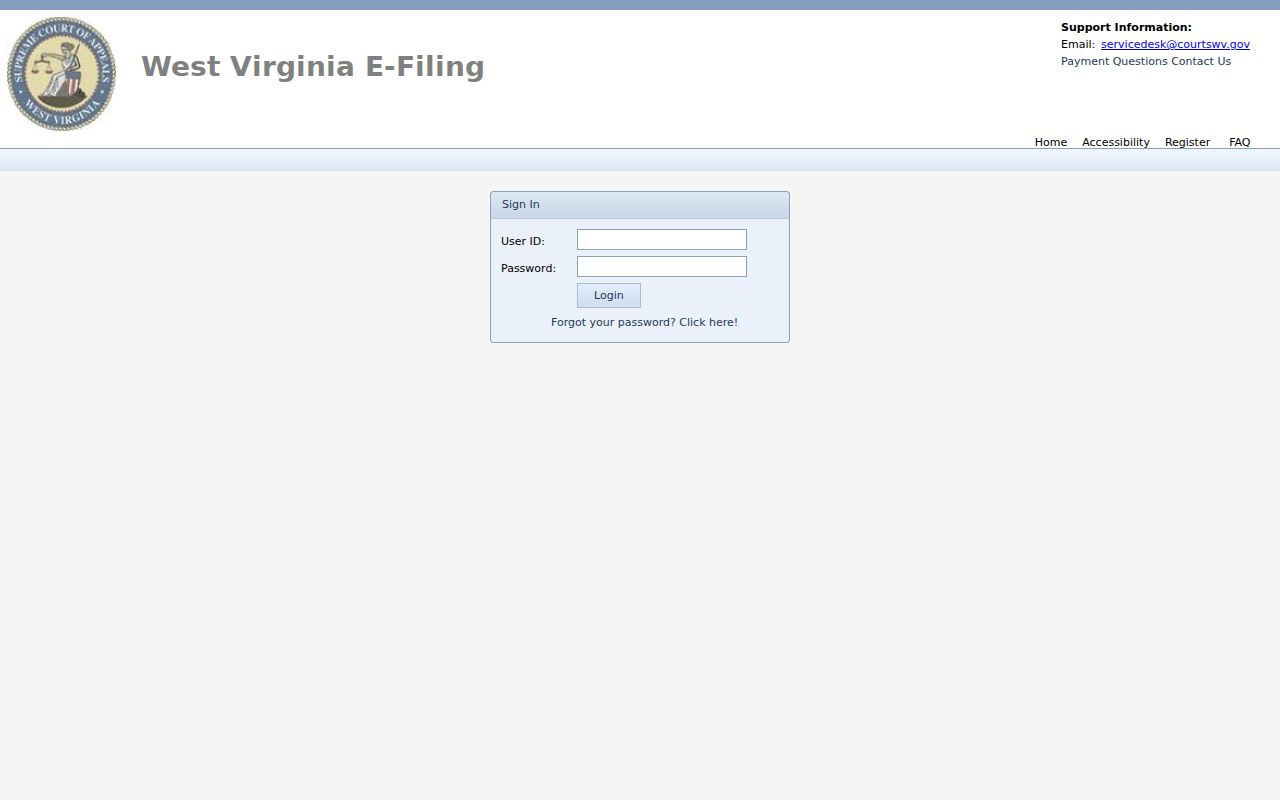 Raleigh County civil docket authorized e-file login
