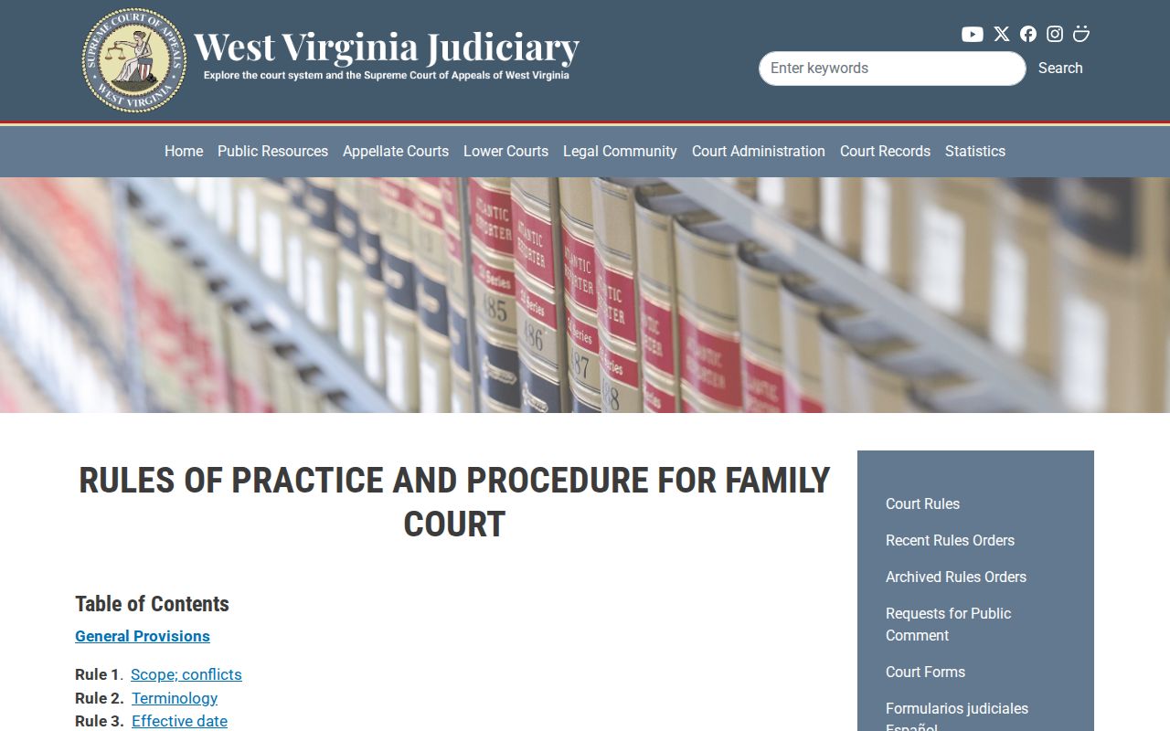 Raleigh County civil docket Family Court access rules