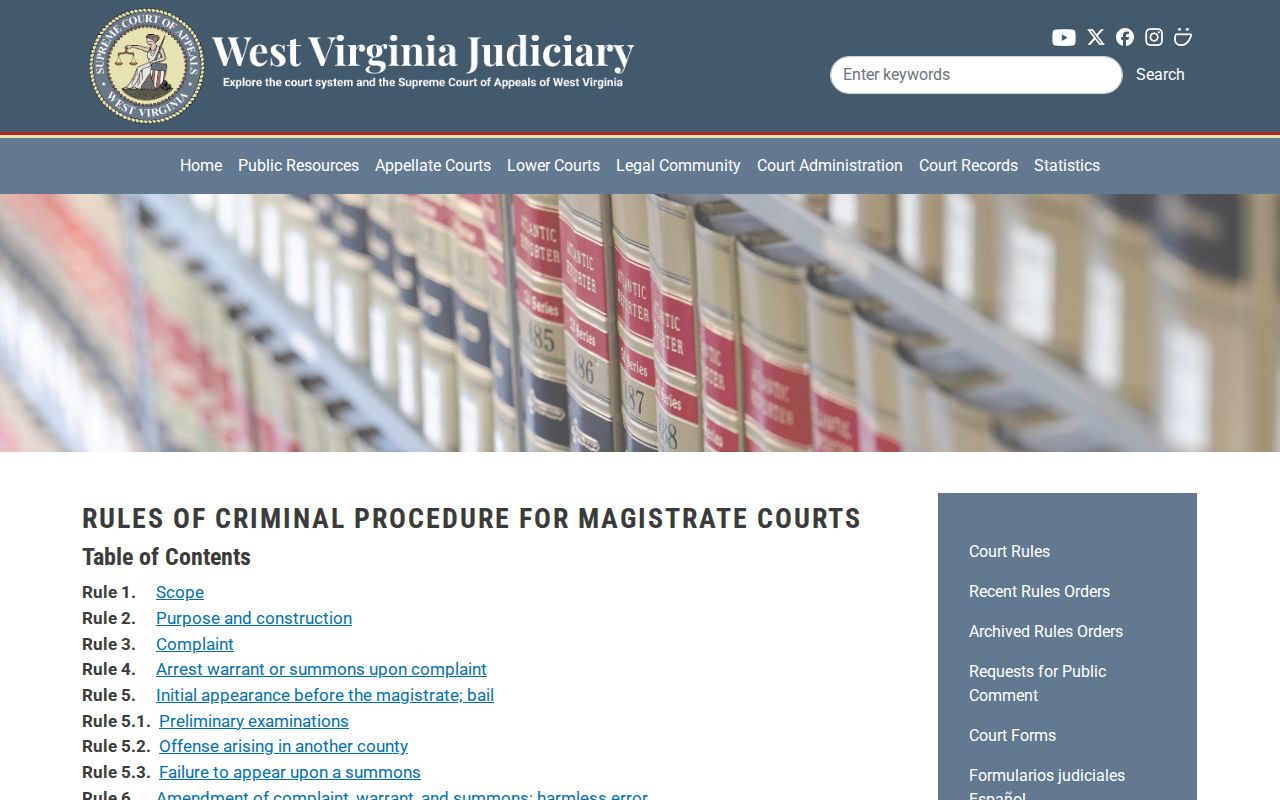 Raleigh County criminal docket Magistrate Court rules