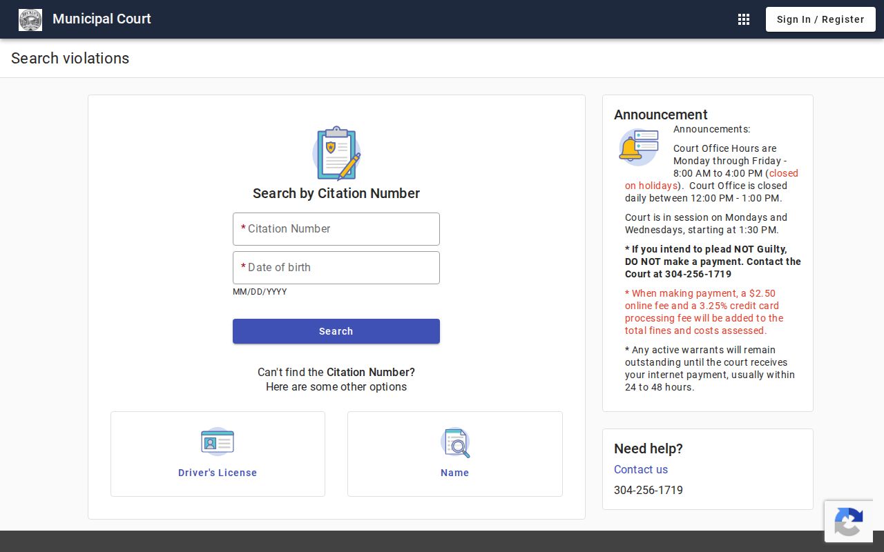 Beckley court docket municipal citation search portal